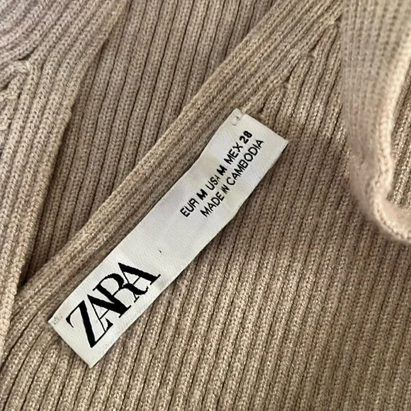 Zara Ribbed Knit Sleeveless Sweater Tank Dress - Picture 4 of 6